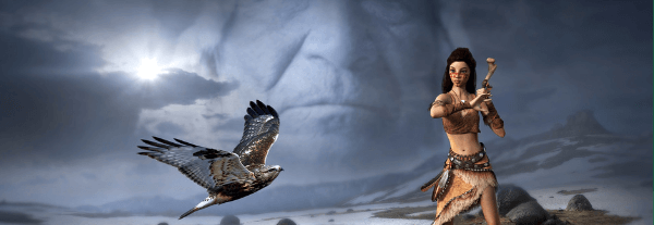Indianerin und ein Adler