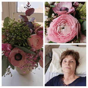 Ich liege im Krankenhaus, Blumenstrauß