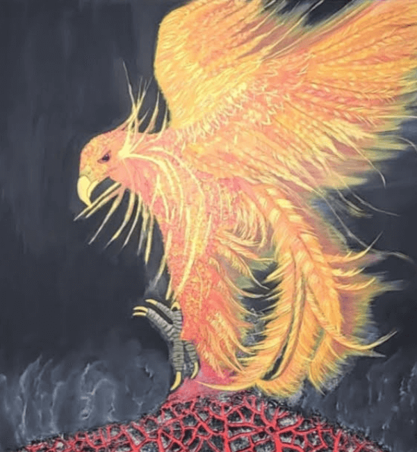 Phoenix aus der Asche, 100 x 120