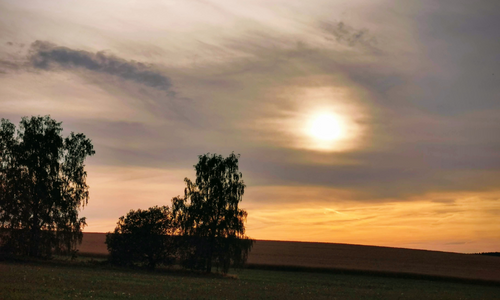 Jahresrückblick 2022 - Blick zum Sonnenuntergang gemalt wie ein Aquarell