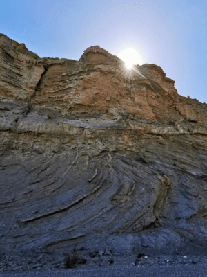 Die Wüste von Tabernas mit Sonnenuntergang