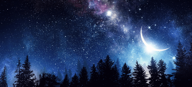 Rauhnächte - Sternenhimmel mit Sichelmond