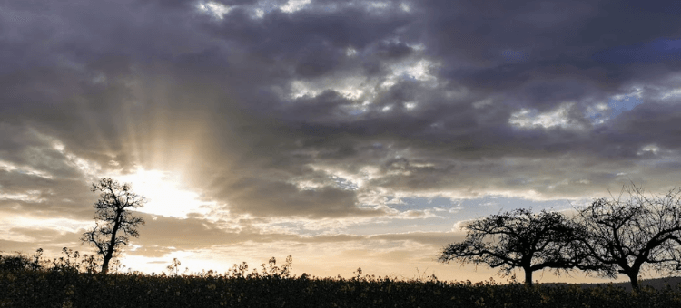 Der Weg zum Himmel führt direkt in die aufgehende Sonne