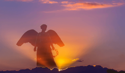 Erzengel Metatron vor Sonnenuntergang