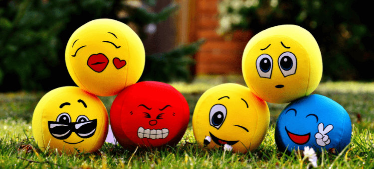 Trigger erkennen und lösen: Smileybälle lachend, wütend, grünsend